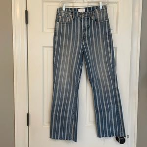 Boyish High Rise Button Fly Striped Jeans